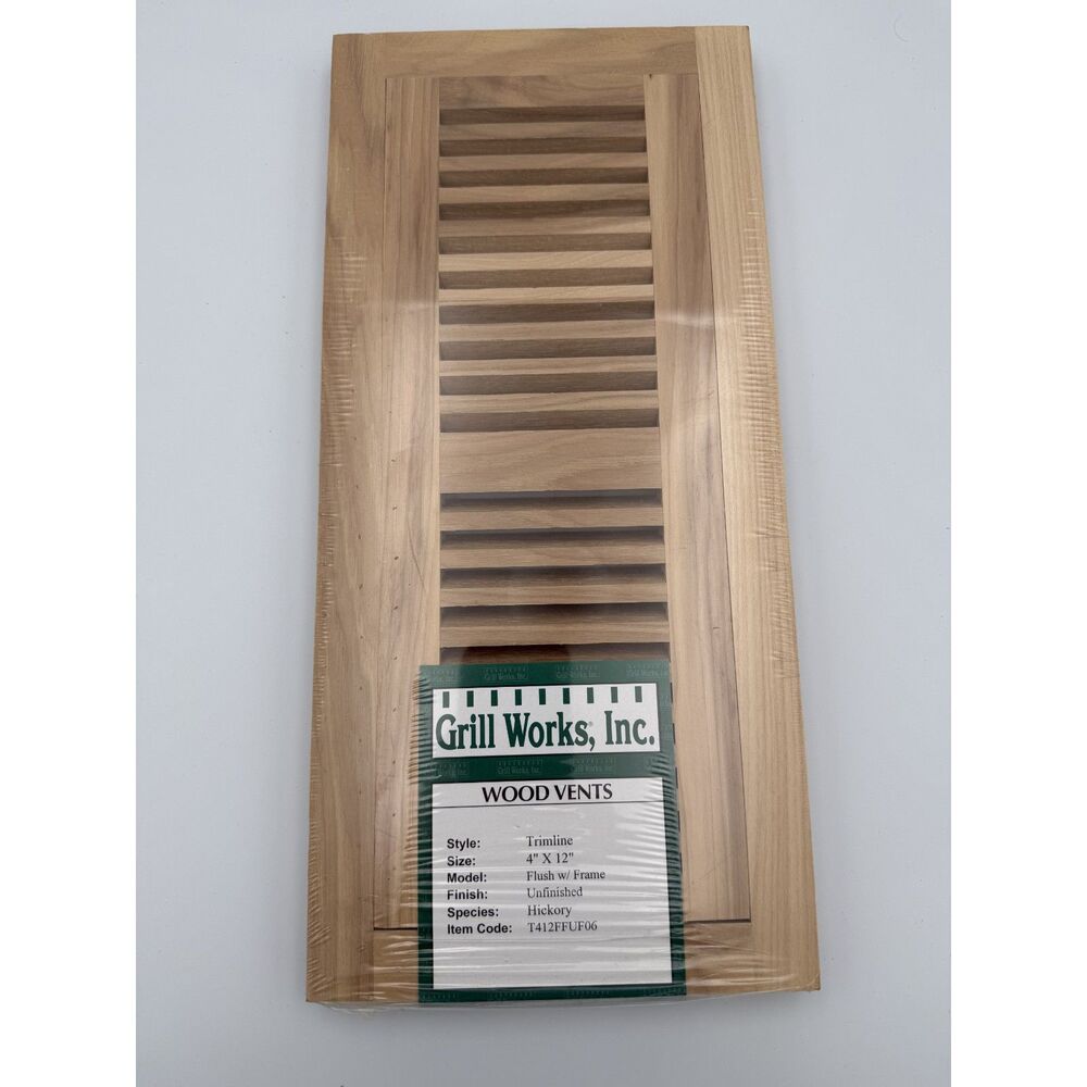 Grill Works Wood Vents 4"x12" Hickory Unfinished New-A1